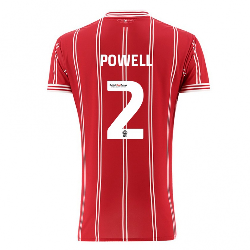 Kandiny Bambino Maglia Ella Powell #2 Rosso Kit Gara Home 2023/24 Maglietta