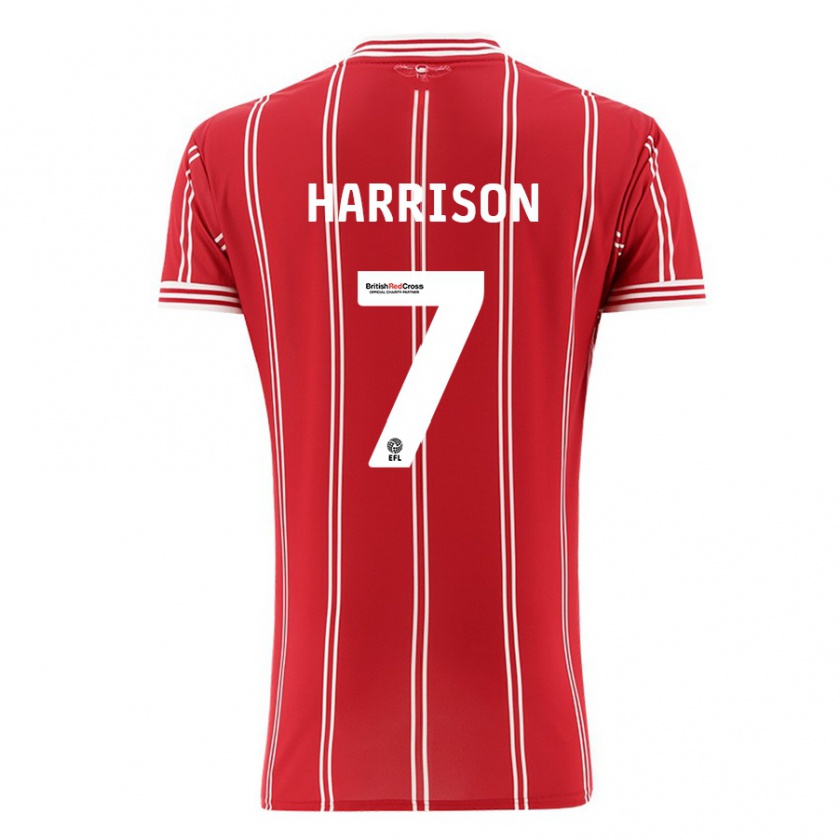 Kandiny Kinderen Abi Harrison #7 Rood Thuisshirt Thuistenue 2023/24 T-Shirt België