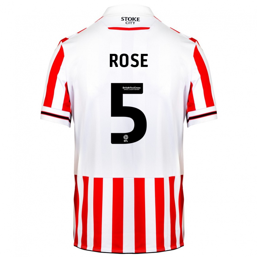 Kandiny Kinderen Michael Rose #5 Rood Wit Thuisshirt Thuistenue 2023/24 T-Shirt België