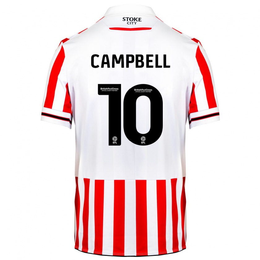 Kandiny Niño Camiseta Tyrese Campbell #10 Rojo Blanco 1ª Equipación 2023/24 La Camisa