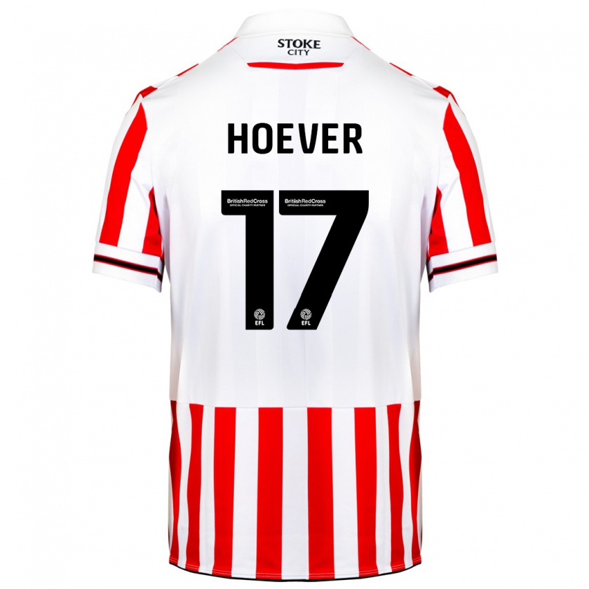 Kandiny Niño Camiseta Ki-Jana Hoever #17 Rojo Blanco 1ª Equipación 2023/24 La Camisa