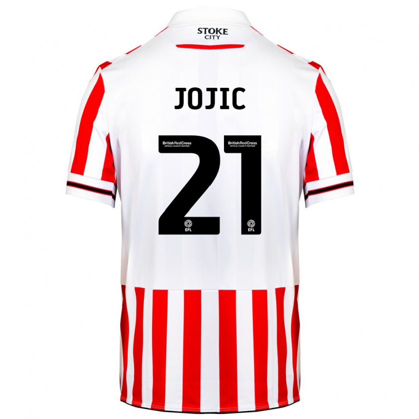 Kandiny Bambino Maglia Nikola Jojic #21 Rosso Bianco Kit Gara Home 2023/24 Maglietta