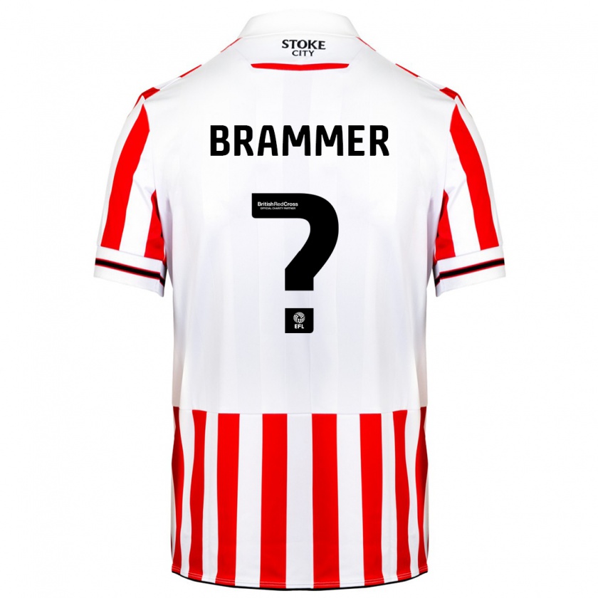 Kandiny Niño Camiseta Ruben Brammer #0 Rojo Blanco 1ª Equipación 2023/24 La Camisa