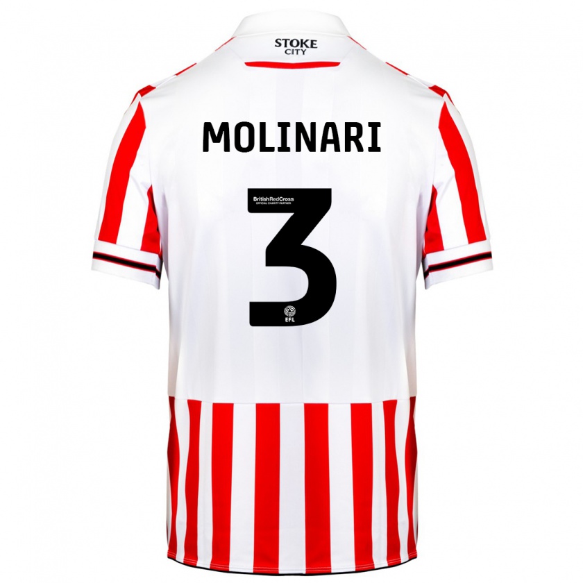 Kandiny Niño Camiseta Lucia Molinari #3 Rojo Blanco 1ª Equipación 2023/24 La Camisa