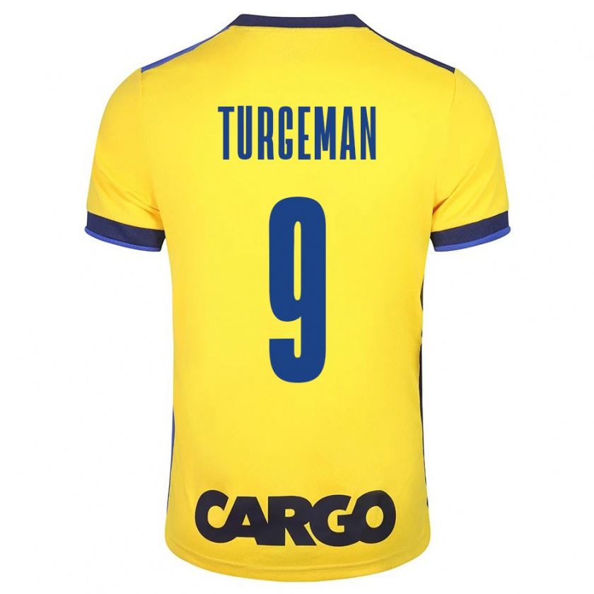 Kandiny Kinderen Dor Turgeman #9 Geel Thuisshirt Thuistenue 2023/24 T-Shirt België