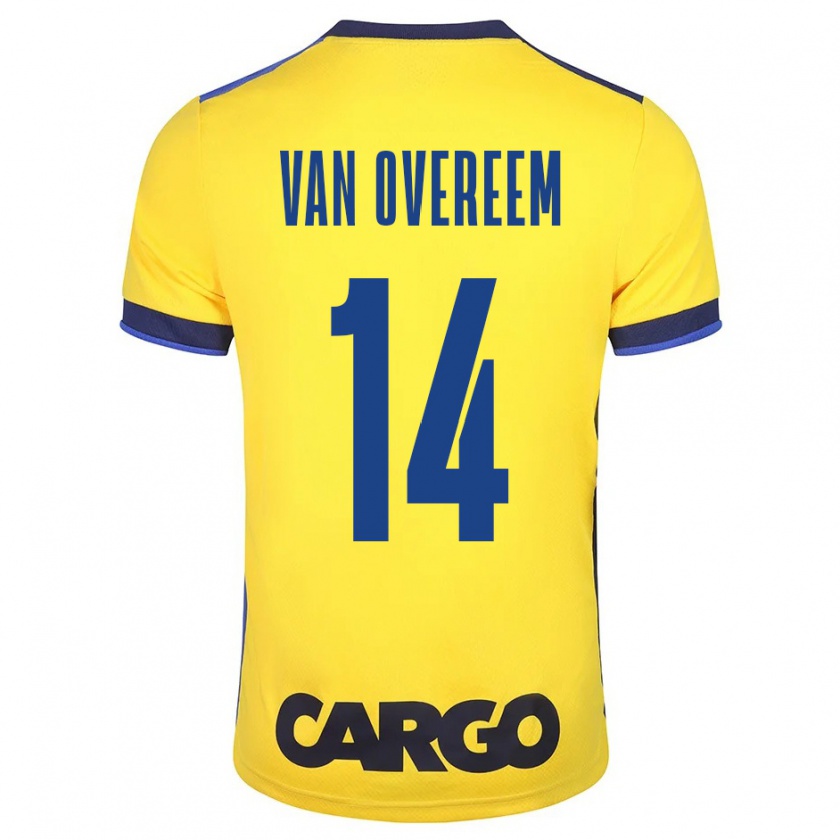 Kandiny Bambino Maglia Joris Van Overeem #14 Giallo Kit Gara Home 2023/24 Maglietta