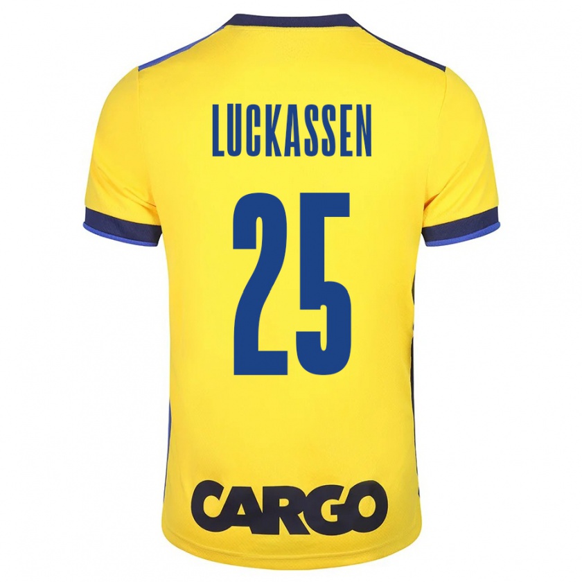 Kandiny Kinderen Derrick Luckassen #25 Geel Thuisshirt Thuistenue 2023/24 T-Shirt België