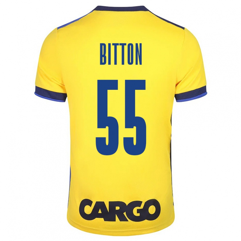 Kandiny Bambino Maglia Nir Bitton #55 Giallo Kit Gara Home 2023/24 Maglietta