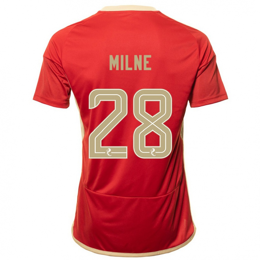 Kandiny Kinderen Jack Milne #28 Rood Thuisshirt Thuistenue 2023/24 T-Shirt België