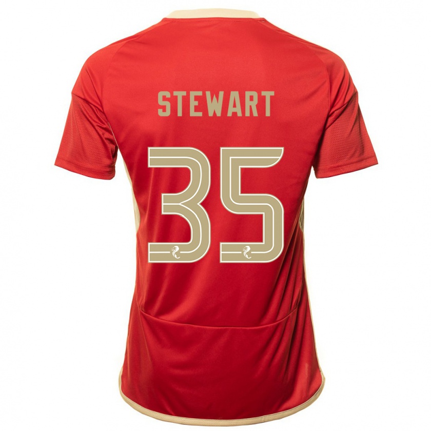 Kandiny Kinderen Alfie Stewart #35 Rood Thuisshirt Thuistenue 2023/24 T-Shirt België