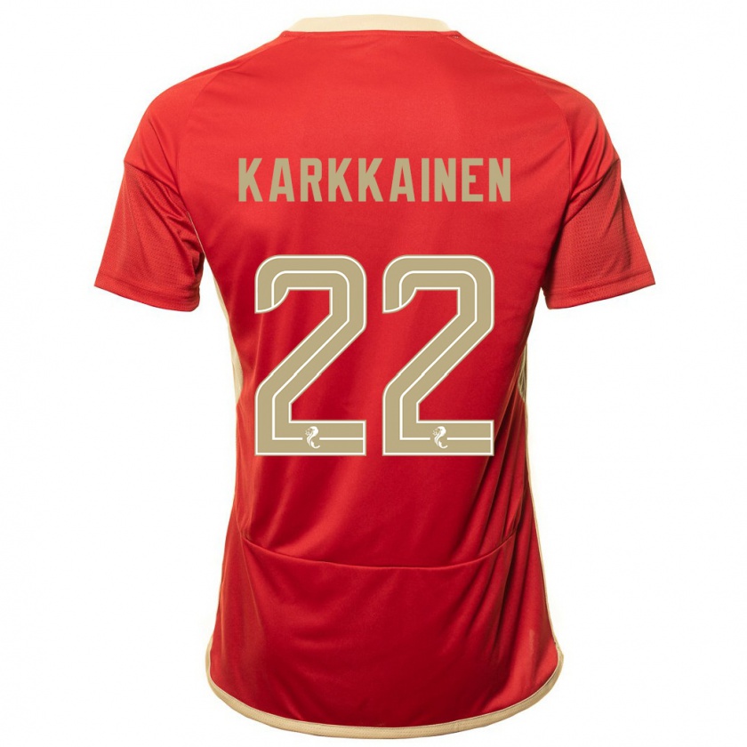 Kandiny Bambino Maglia Elena Kärkkäinen #22 Rosso Kit Gara Home 2023/24 Maglietta