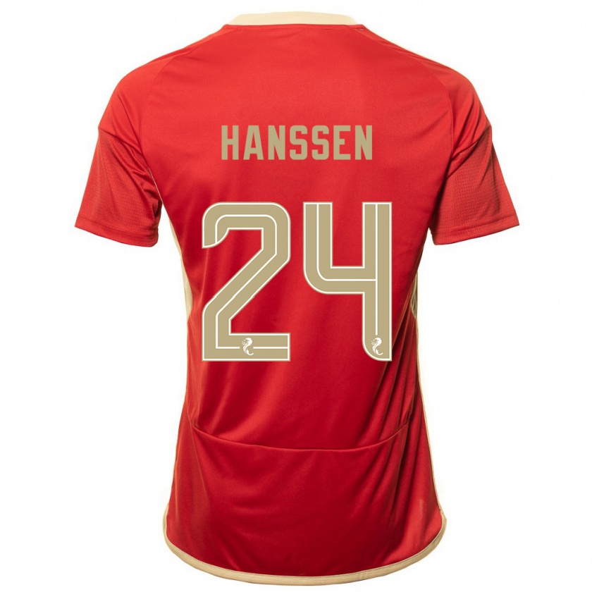 Kandiny Bambino Maglia Nadine Hanssen #24 Rosso Kit Gara Home 2023/24 Maglietta