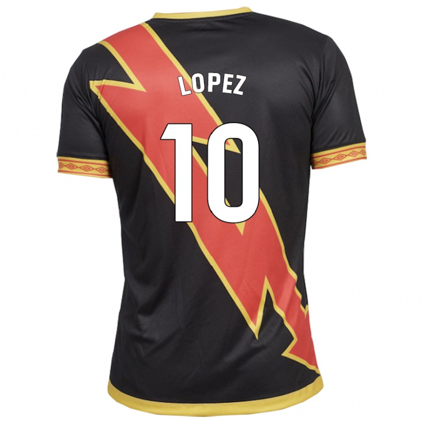 Kandiny Bambino Maglia Asier López #10 Nero Kit Gara Away 2023/24 Maglietta