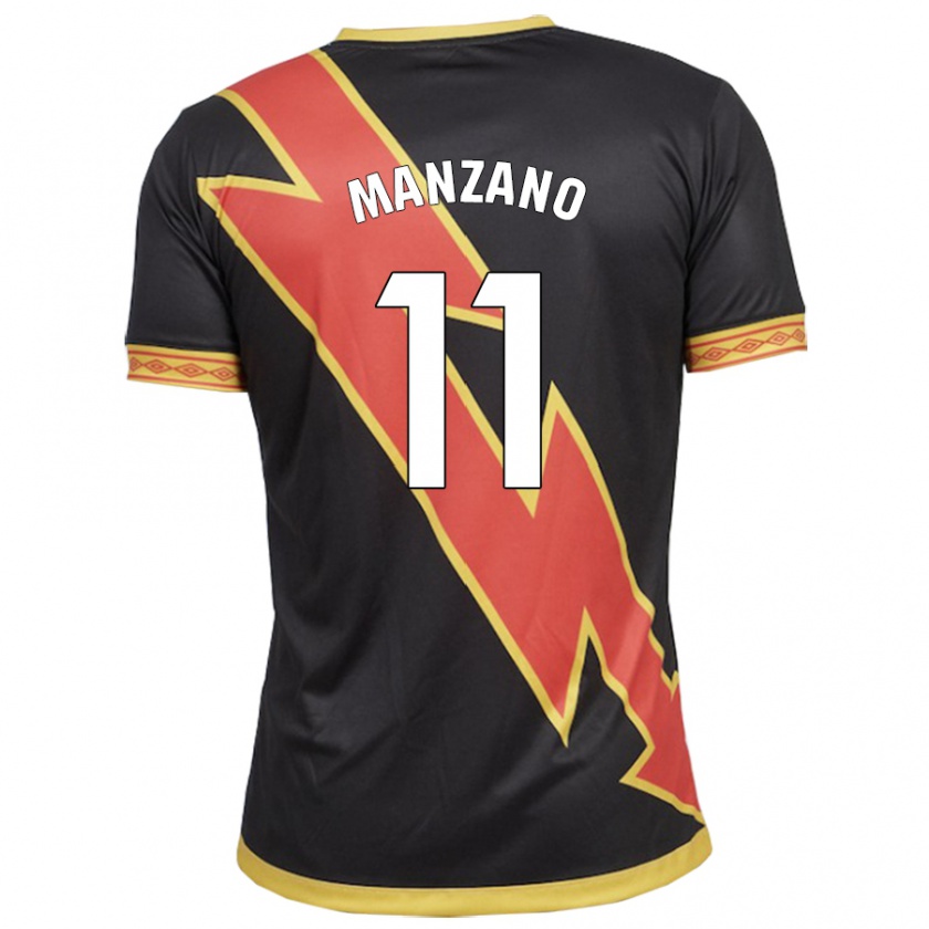 Kandiny Bambino Maglia Sergio Manzano #11 Nero Kit Gara Away 2023/24 Maglietta