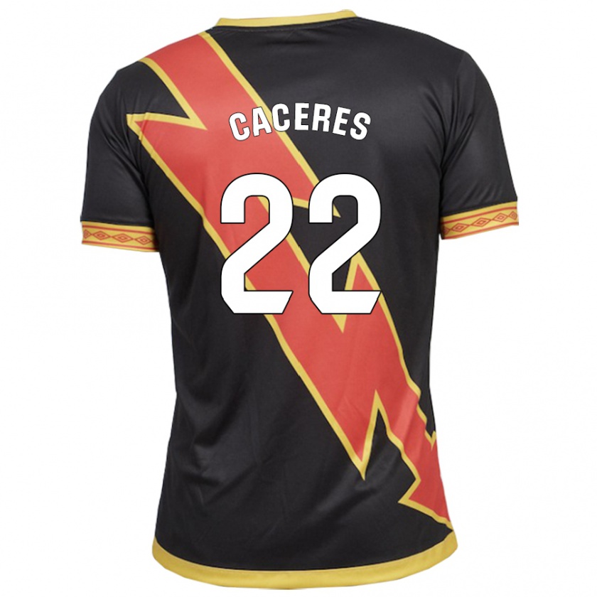 Kandiny Bambino Maglia Daniel Cáceres #22 Nero Kit Gara Away 2023/24 Maglietta