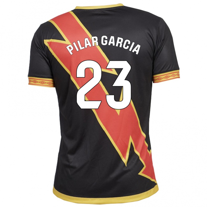 Kandiny Niño Camiseta María Pilar García Villalba #23 Negro 2ª Equipación 2023/24 La Camisa