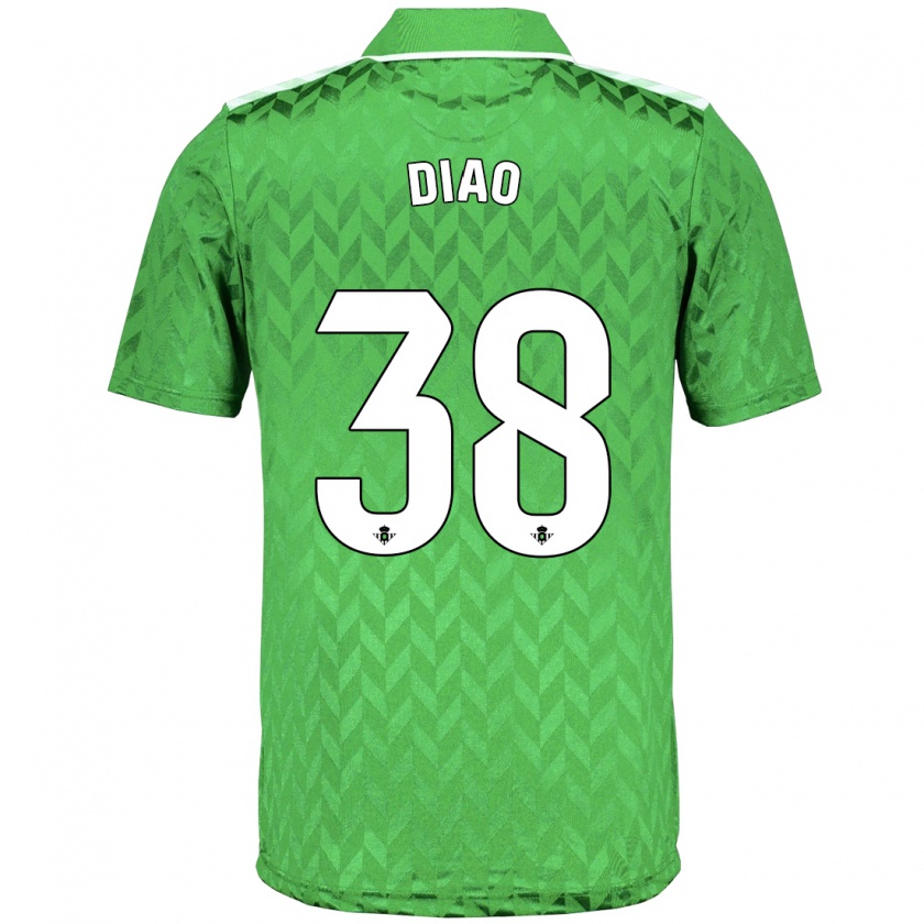 Kandiny Niño Camiseta Assane Diao #38 Verde 2ª Equipación 2023/24 La Camisa