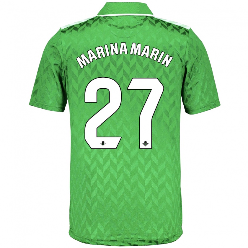 Kandiny Bambino Maglia Marina Marín #27 Verde Kit Gara Away 2023/24 Maglietta