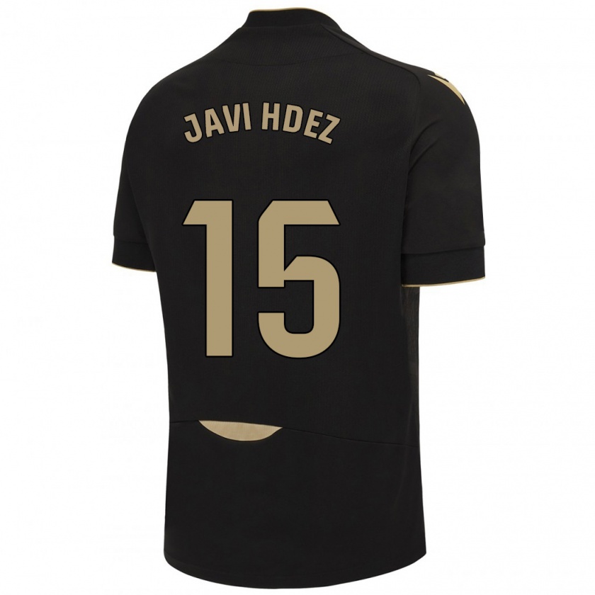 Kandiny Kinder Javi Hernández #15 Schwarz Auswärtstrikot Trikot 2023/24 T-Shirt Österreich