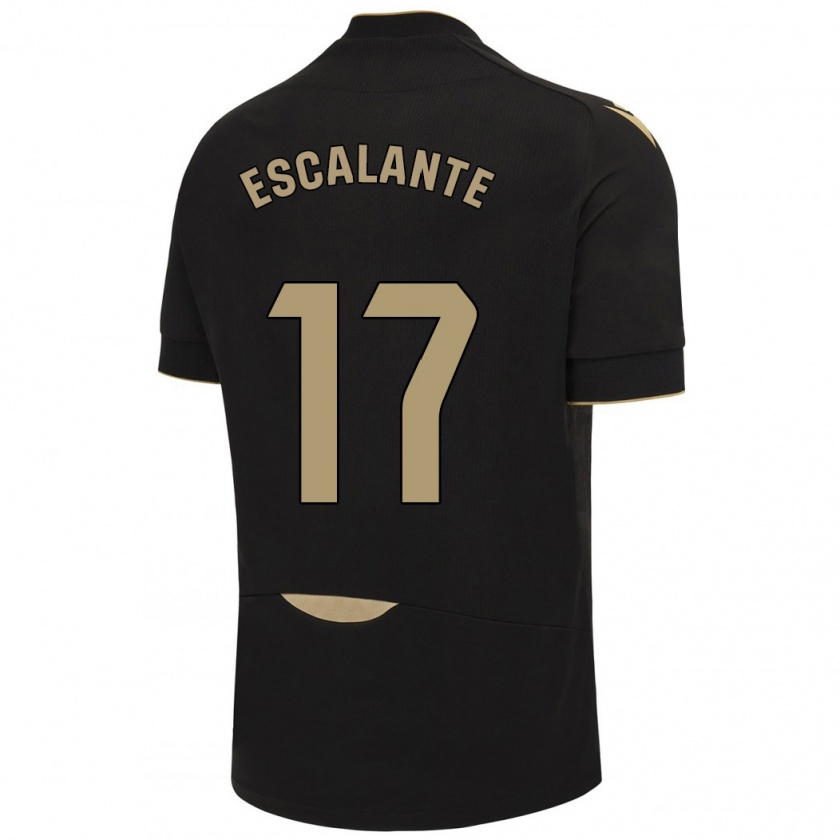 Kandiny Niño Camiseta Gonzalo Escalante #17 Negro 2ª Equipación 2023/24 La Camisa México