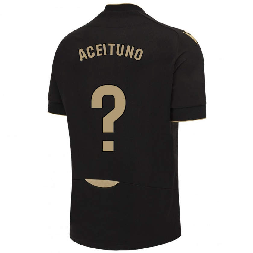 Kandiny Niño Camiseta Marcos Aceituno #0 Negro 2ª Equipación 2023/24 La Camisa México