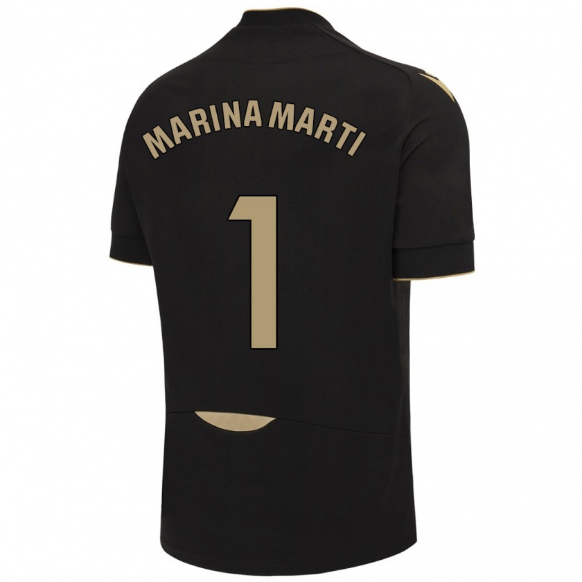 Kandiny Bambino Maglia Marina Martí #1 Nero Kit Gara Away 2023/24 Maglietta