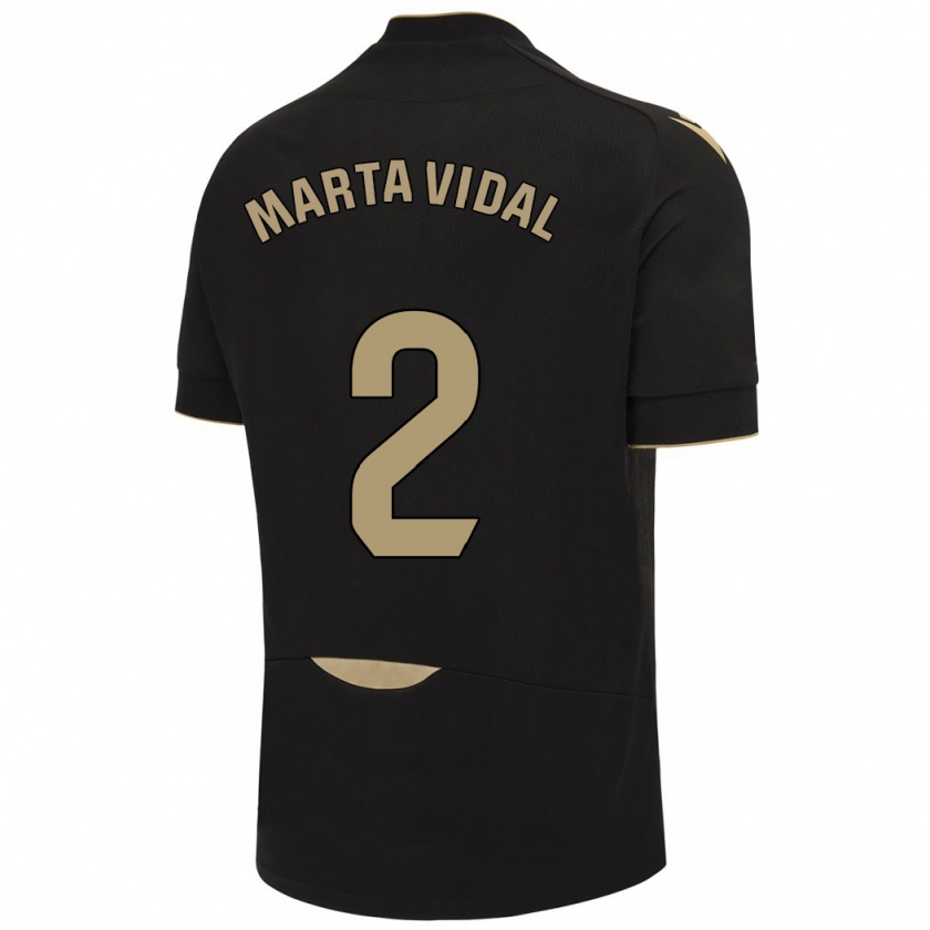 Kandiny Kinder Marta Vidal Vela #2 Schwarz Auswärtstrikot Trikot 2023/24 T-Shirt Österreich