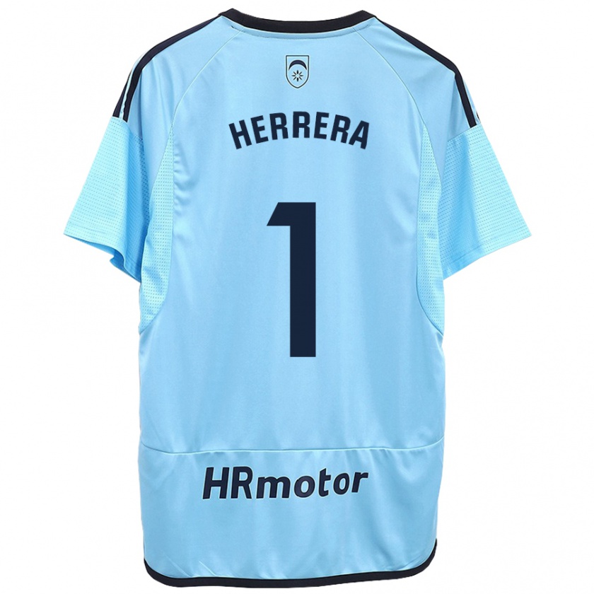 Kandiny Bambino Maglia Sergio Herrera #1 Blu Kit Gara Away 2023/24 Maglietta