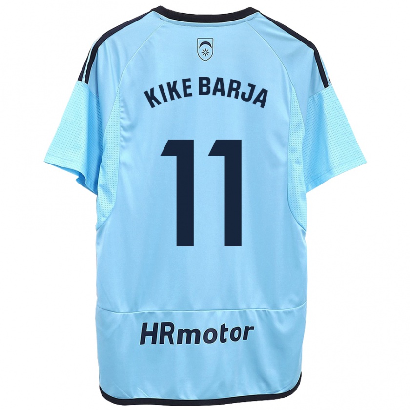 Kandiny Bambino Maglia Kike Barja #11 Blu Kit Gara Away 2023/24 Maglietta