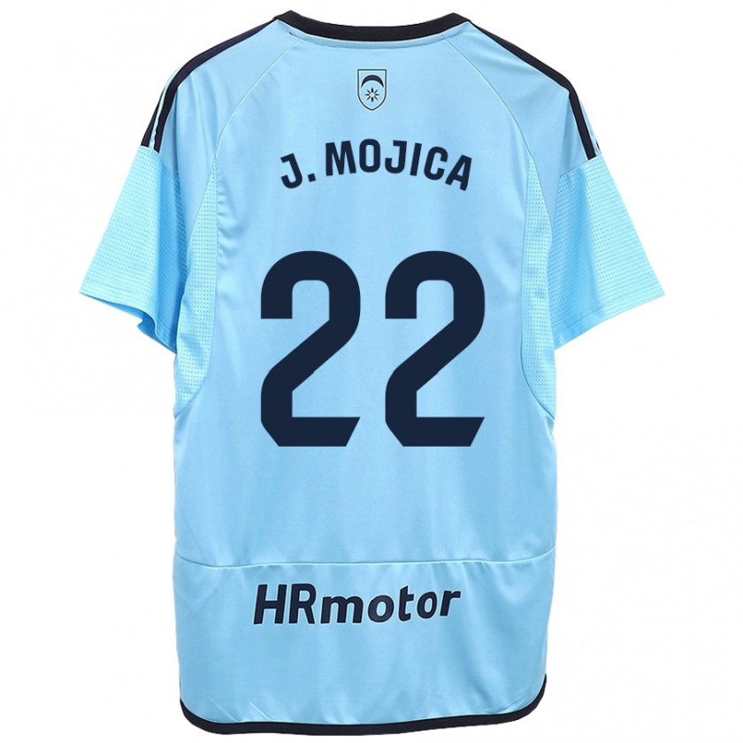 Kandiny Bambino Maglia Johan Mojica #22 Blu Kit Gara Away 2023/24 Maglietta