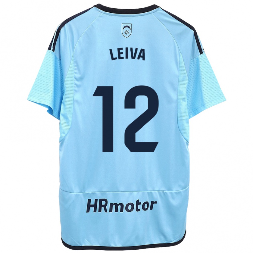 Kandiny Bambino Maglia Álvaro Leiva #12 Blu Kit Gara Away 2023/24 Maglietta