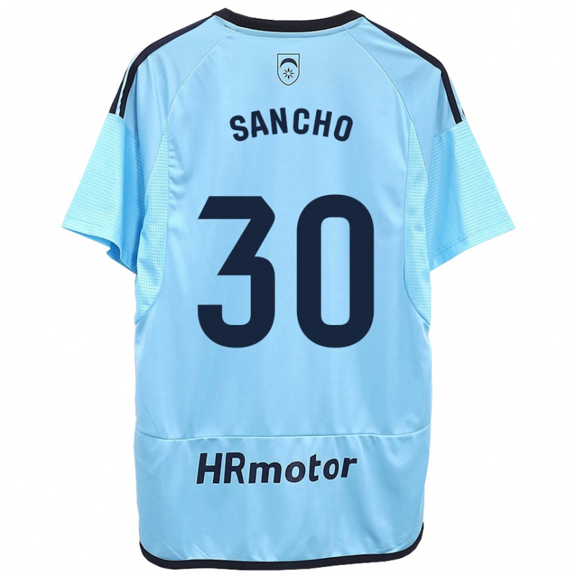 Kandiny Bambino Maglia Dani Sancho #30 Blu Kit Gara Away 2023/24 Maglietta