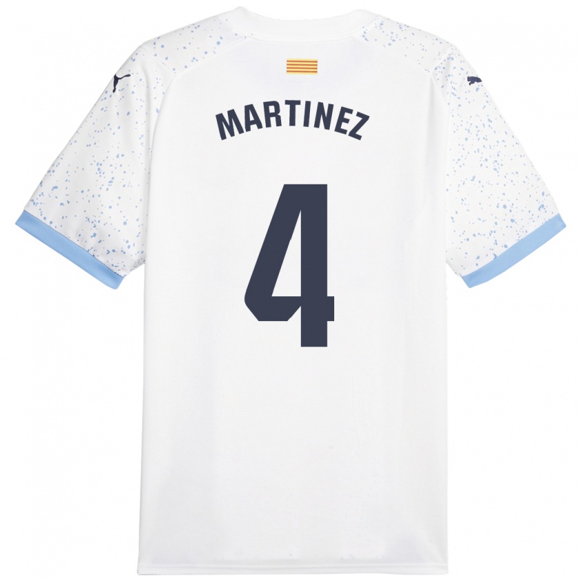 Kandiny Kinder Arnau Martínez #4 Weiß Auswärtstrikot Trikot 2023/24 T-Shirt Österreich