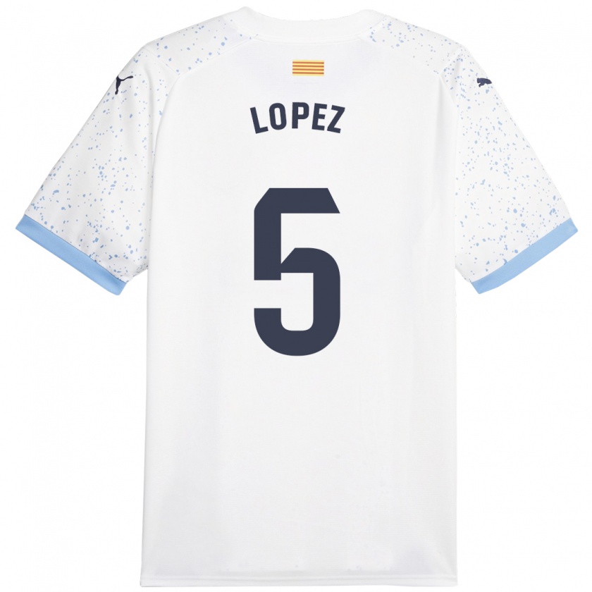 Kandiny Niño Camiseta David López #5 Blanco 2ª Equipación 2023/24 La Camisa