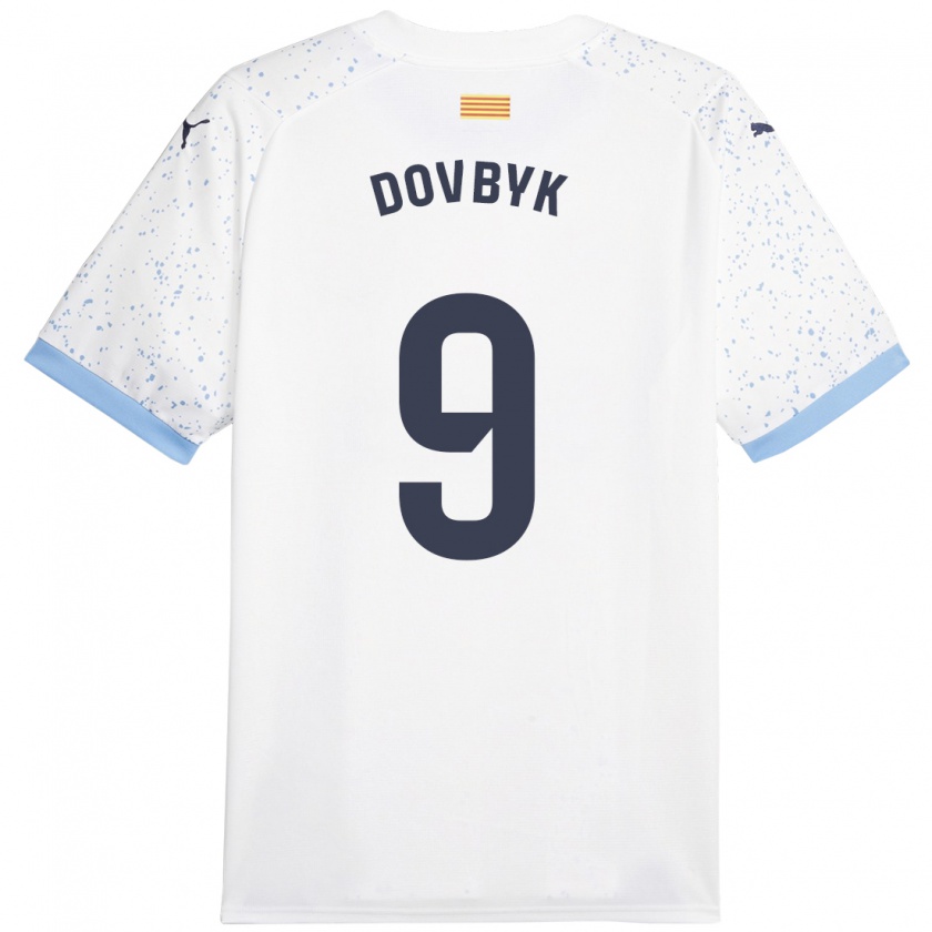 Kandiny Niño Camiseta Artem Dovbyk #9 Blanco 2ª Equipación 2023/24 La Camisa