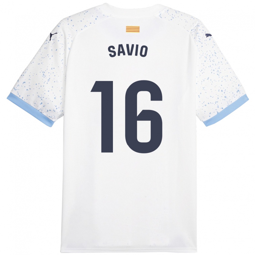 Kandiny Niño Camiseta Sávio #16 Blanco 2ª Equipación 2023/24 La Camisa