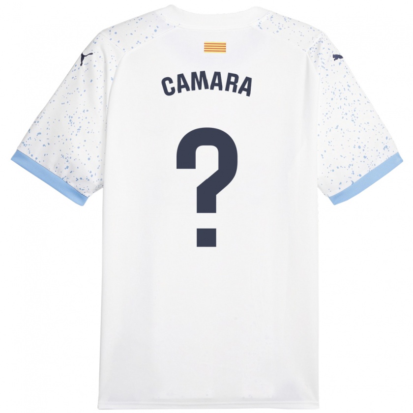 Kandiny Niño Camiseta Dawda Camara #0 Blanco 2ª Equipación 2023/24 La Camisa