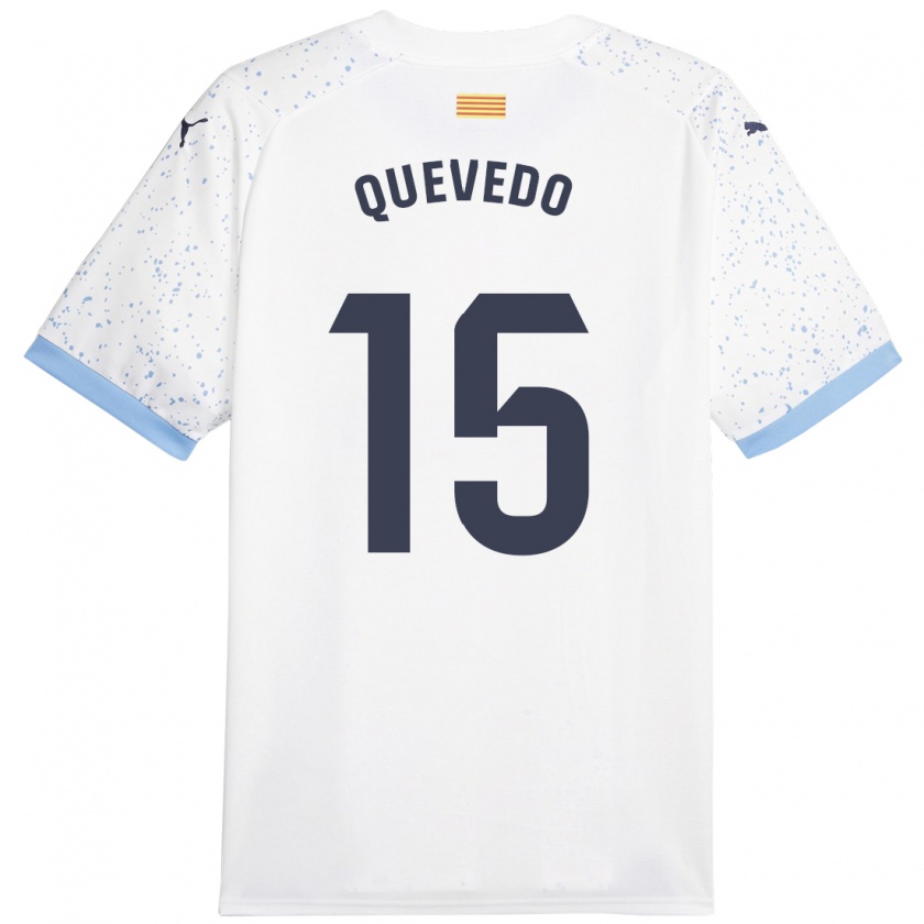 Kandiny Niño Camiseta Erik Quevedo #15 Blanco 2ª Equipación 2023/24 La Camisa