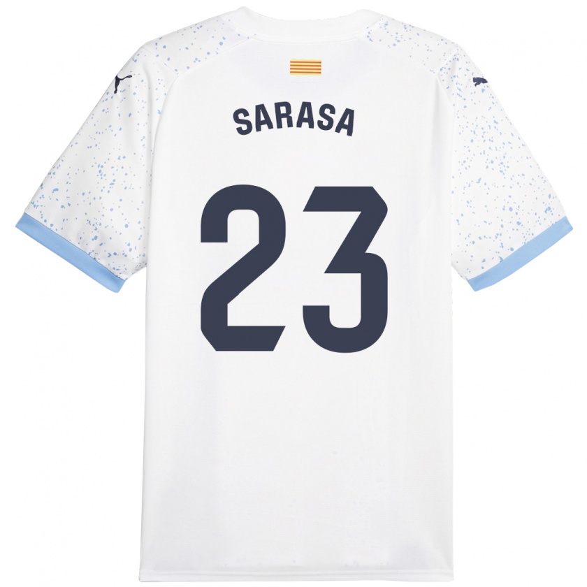 Kandiny Niño Camiseta Javier Sarasa #23 Blanco 2ª Equipación 2023/24 La Camisa