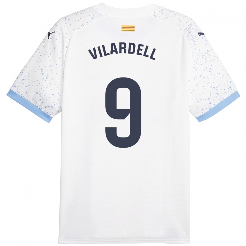 Kandiny Niño Camiseta Júlia Vilardell #9 Blanco 2ª Equipación 2023/24 La Camisa