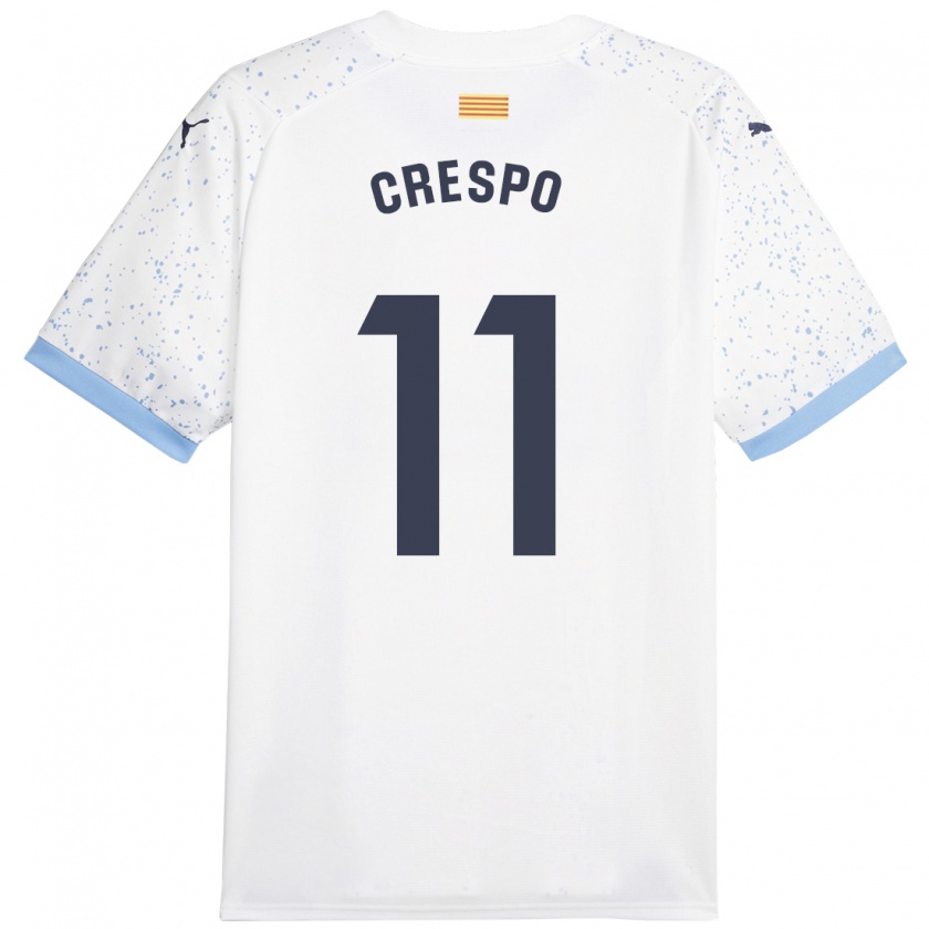 Kandiny Niño Camiseta Lydia Crespo #11 Blanco 2ª Equipación 2023/24 La Camisa