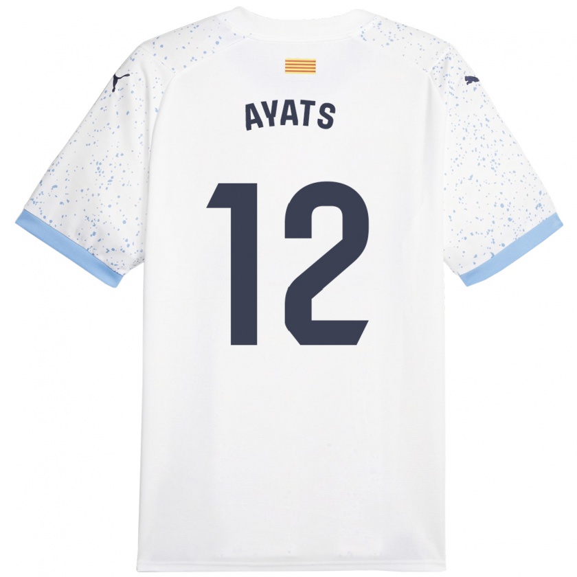 Kandiny Niño Camiseta Mònica Ayats #12 Blanco 2ª Equipación 2023/24 La Camisa