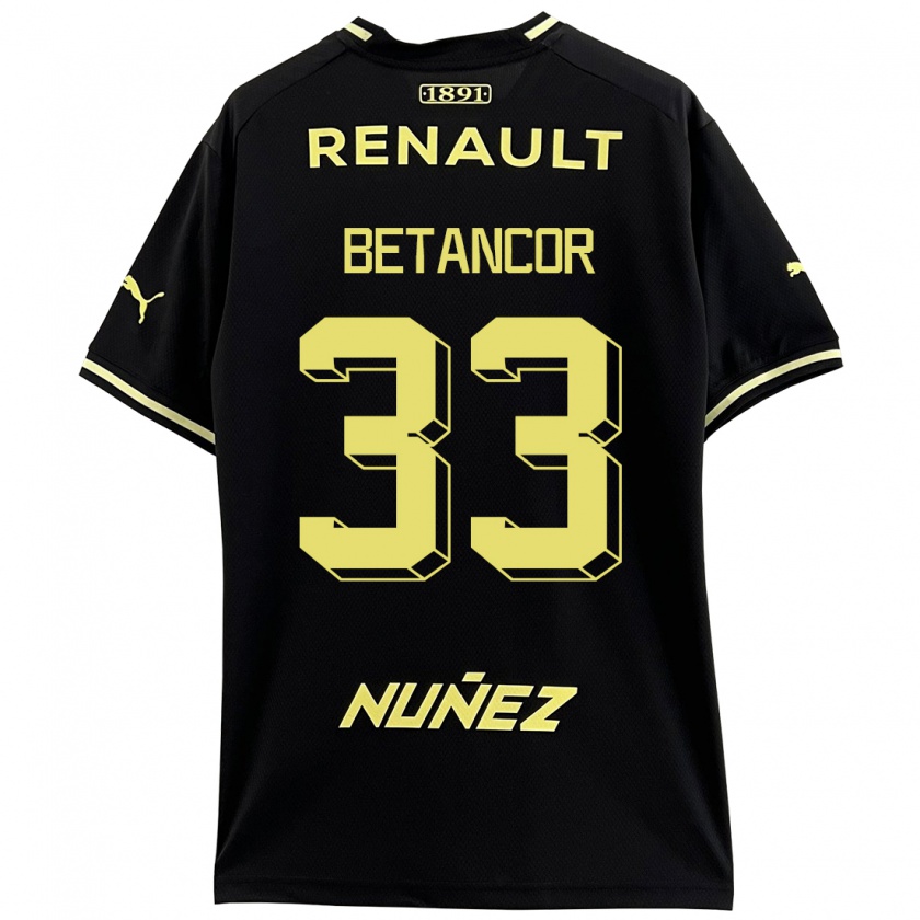 Kandiny Bambino Maglia Bruno Betancor #33 Nero Kit Gara Away 2023/24 Maglietta