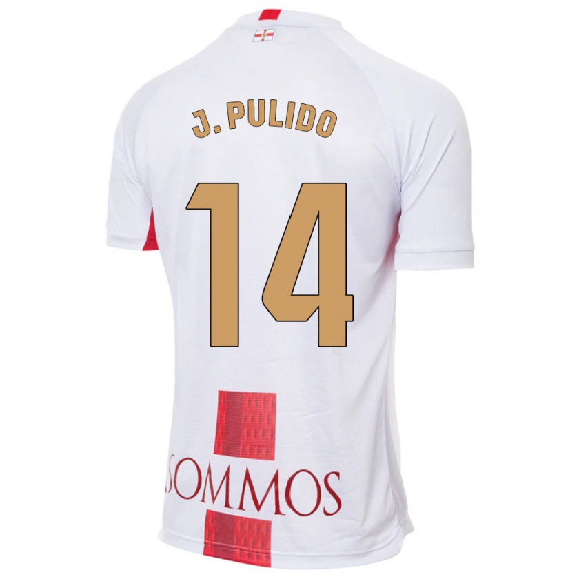 Kandiny Niño Camiseta Jorge Pulido #14 Blanco 2ª Equipación 2023/24 La Camisa