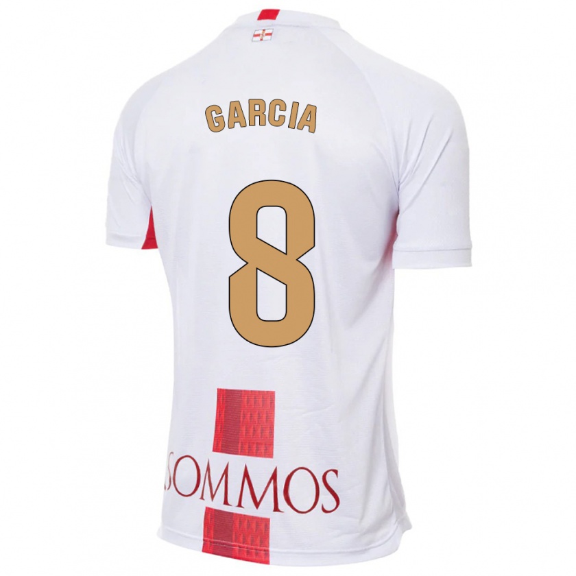 Kandiny Bambino Maglia David García #8 Bianco Kit Gara Away 2023/24 Maglietta