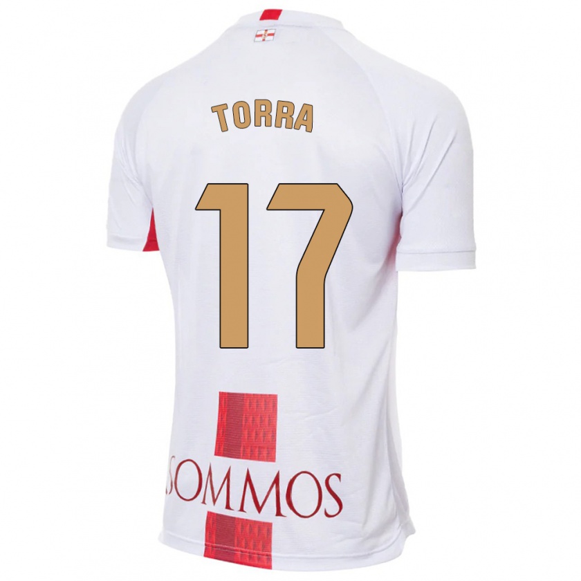 Kandiny Niño Camiseta Marc Torra #17 Blanco 2ª Equipación 2023/24 La Camisa