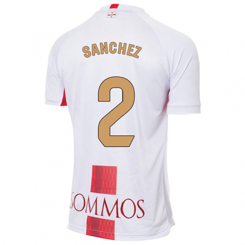 Kandiny Bambino Maglia Paz Sánchez #2 Bianco Kit Gara Away 2023/24 Maglietta