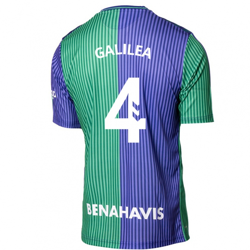 Kandiny Bambino Maglia Einar Galilea #4 Verde Blu Kit Gara Away 2023/24 Maglietta