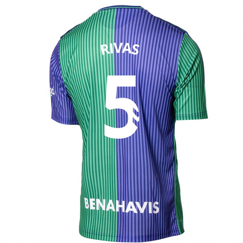 Kandiny Bambino Maglia Juande Rivas #5 Verde Blu Kit Gara Away 2023/24 Maglietta