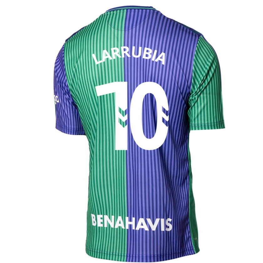 Kandiny Bambino Maglia David Larrubia #10 Verde Blu Kit Gara Away 2023/24 Maglietta